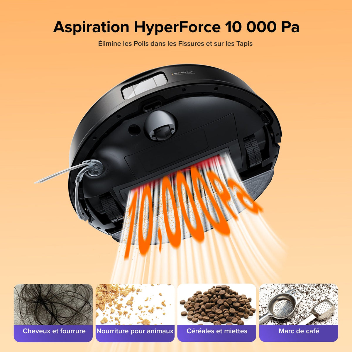 Roborock Q10 S5+ robot aspirateur laveur de VibraRise 2.0 avec station de vidage automatique