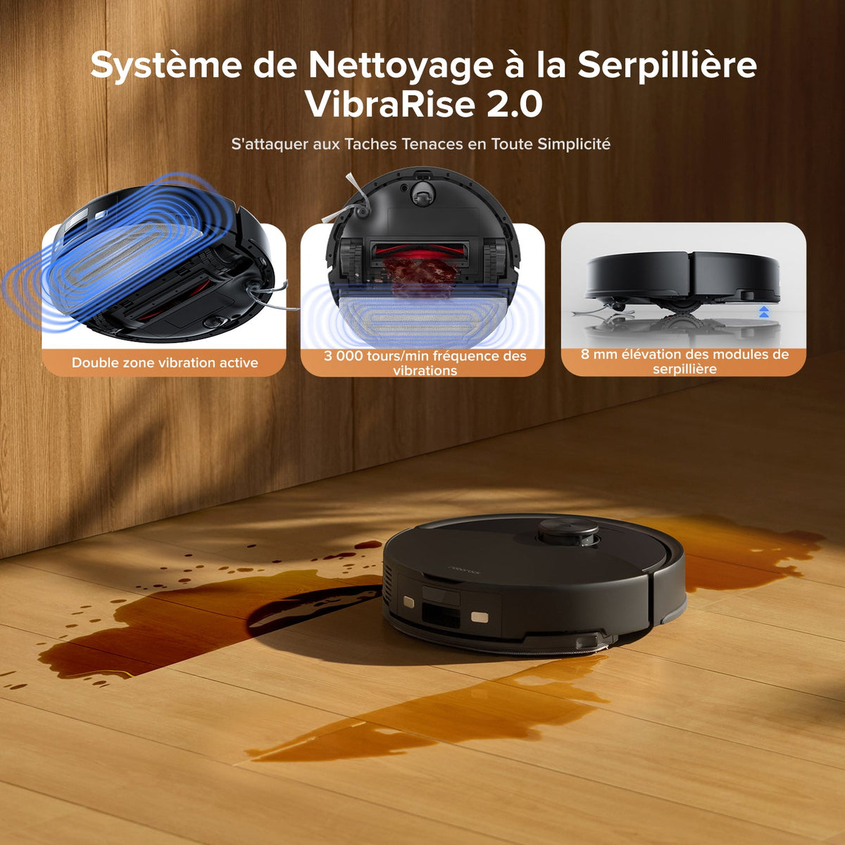 Roborock Q10 S5+ robot aspirateur laveur de VibraRise 2.0 avec station de vidage automatique