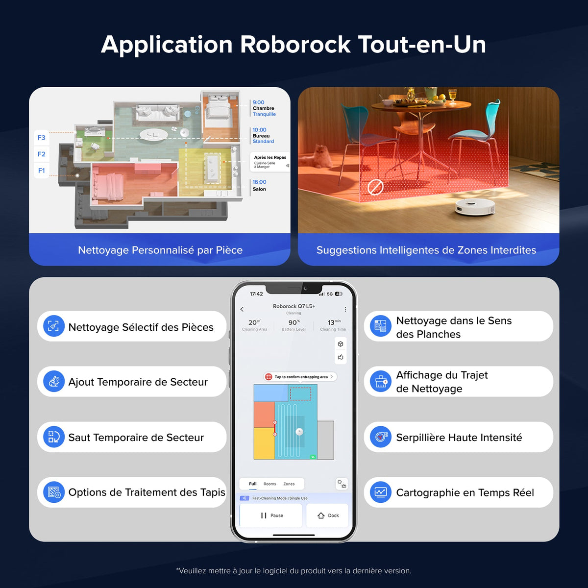 Roborock Q7 L5+ Set robot aspirateur avec station de vidage automatique