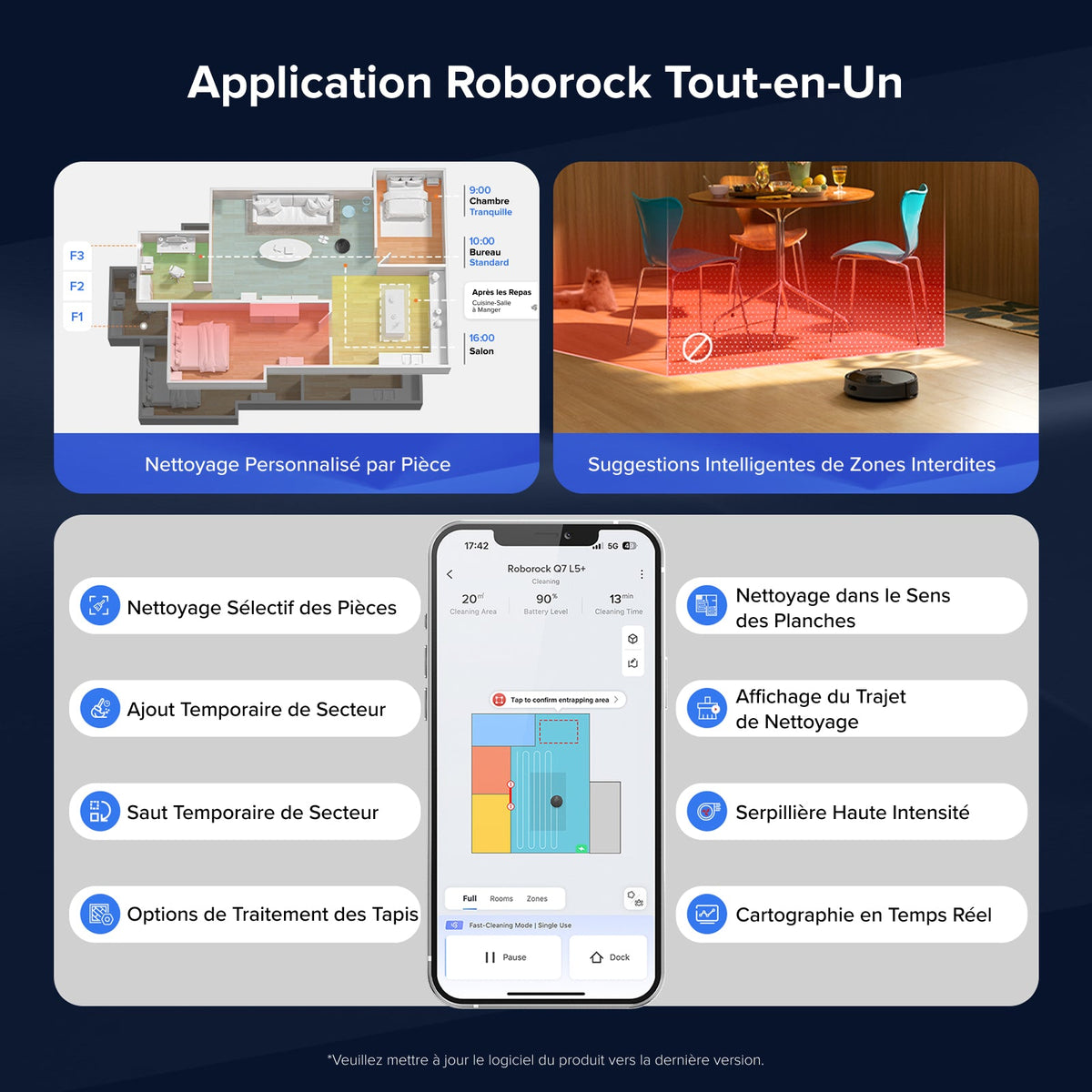 Roborock Q7 L5+ robot aspirateur avec station de vidage automatique