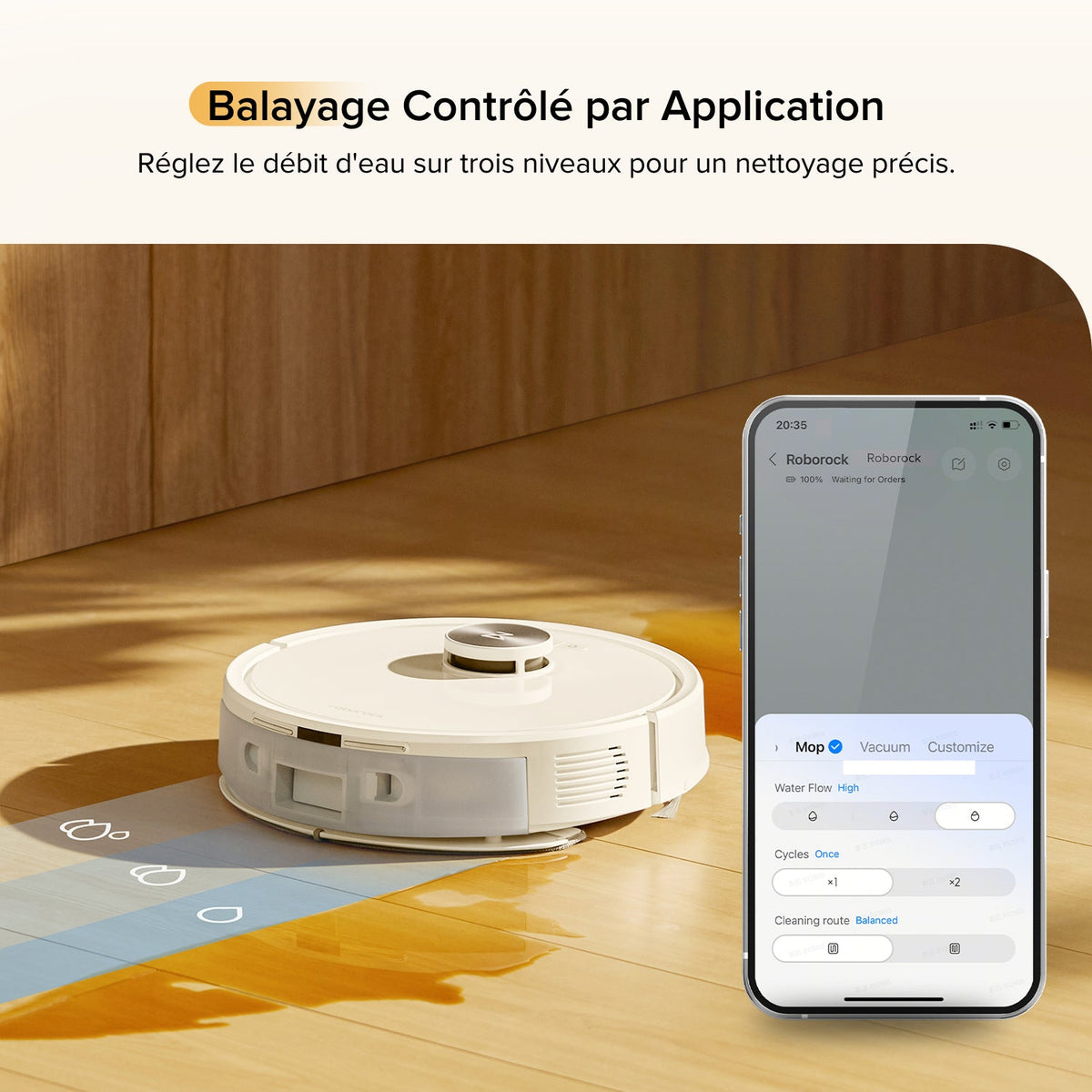 Roborock Q7 M5 Set ( Q7 Max amélioré) robot aspirateur avec aspiration de 10 000 Pa