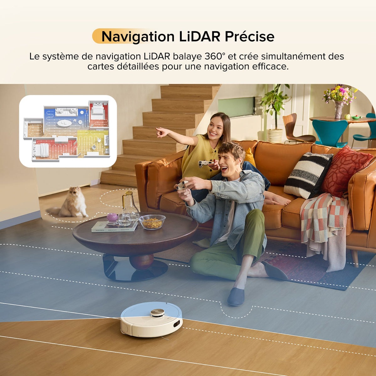 Roborock Q7 M5 Set ( Q7 Max amélioré) robot aspirateur avec aspiration de 10 000 Pa