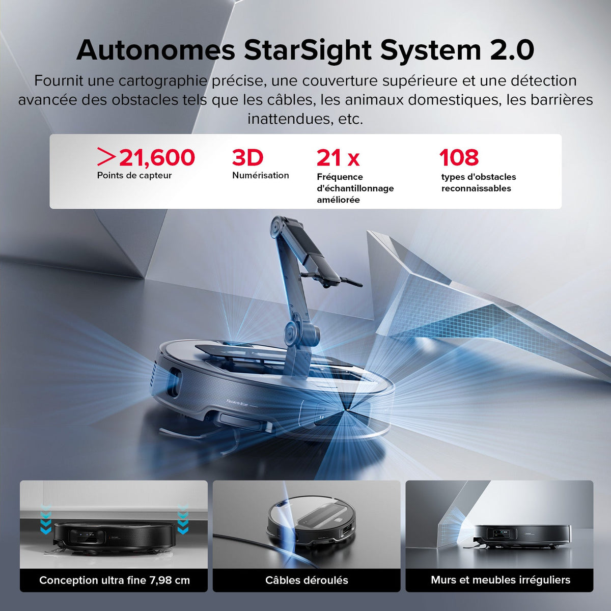 Roborock Saros Z70 robot aspirateur laveur avec bras mécanique OmniGrip