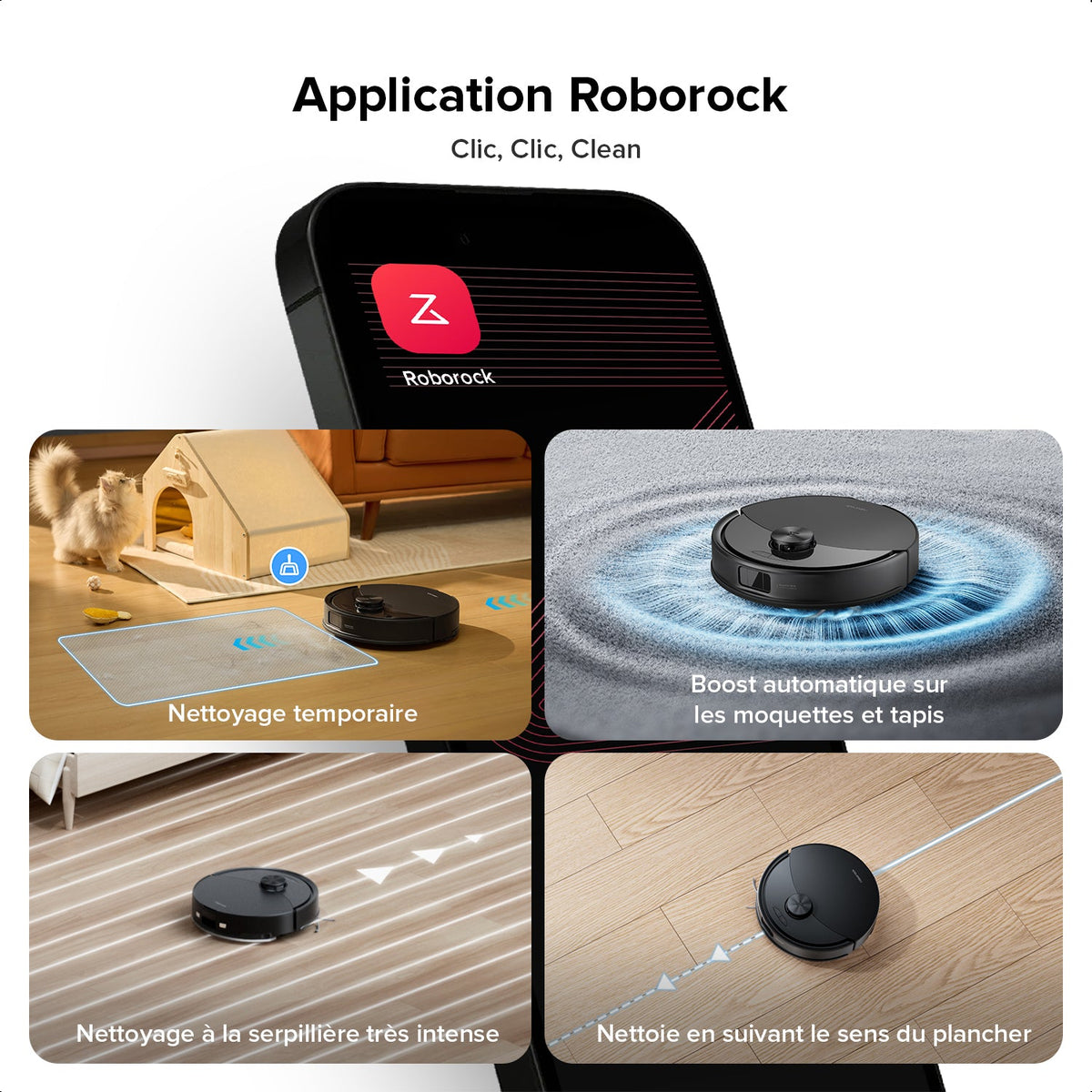 Roborock Q10 S5 robot aspirateur laveur de VibraRise 2.0 avec aspiration de 10 000 Pa