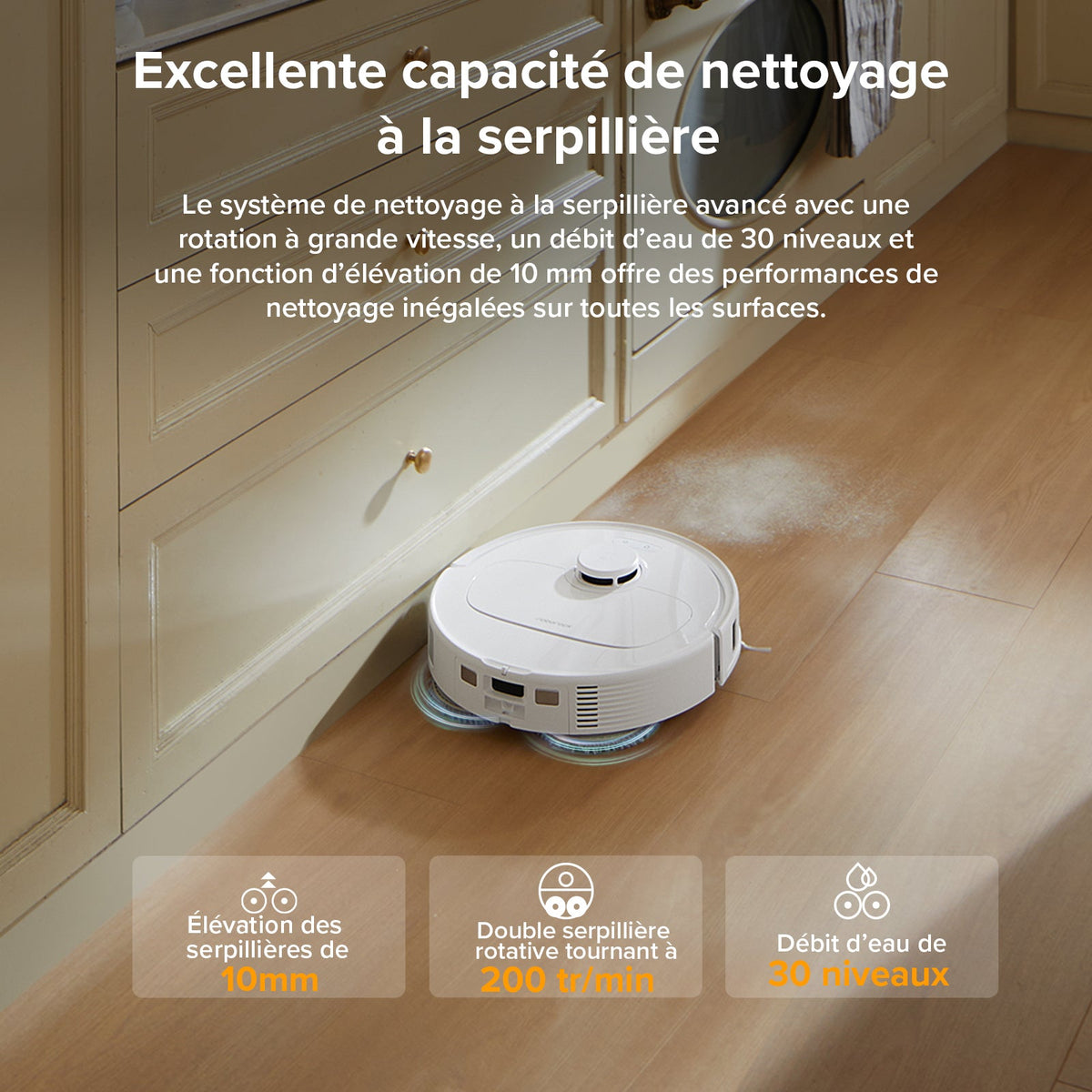 Roborock QV 35A Set ( Qrevo S amélioré) robot aspirateur laveur avec station d’accueil multifonctionnelle