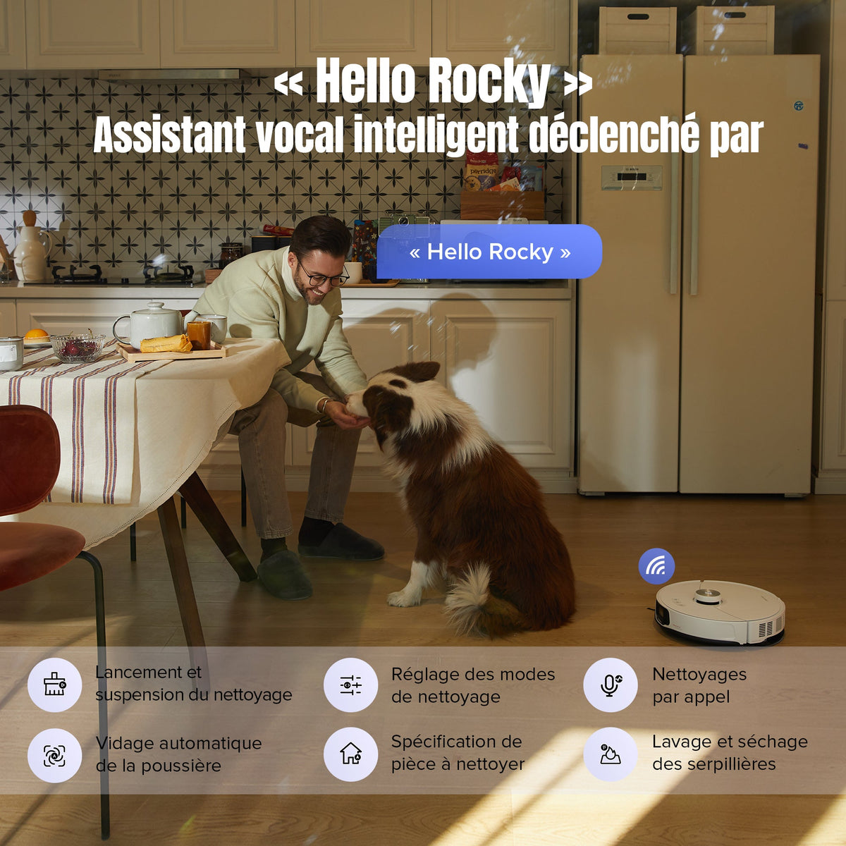 Roborock S8 MaxV Ultra aspirateur robot laveur avec Station RockDock Ultra 8-en-1