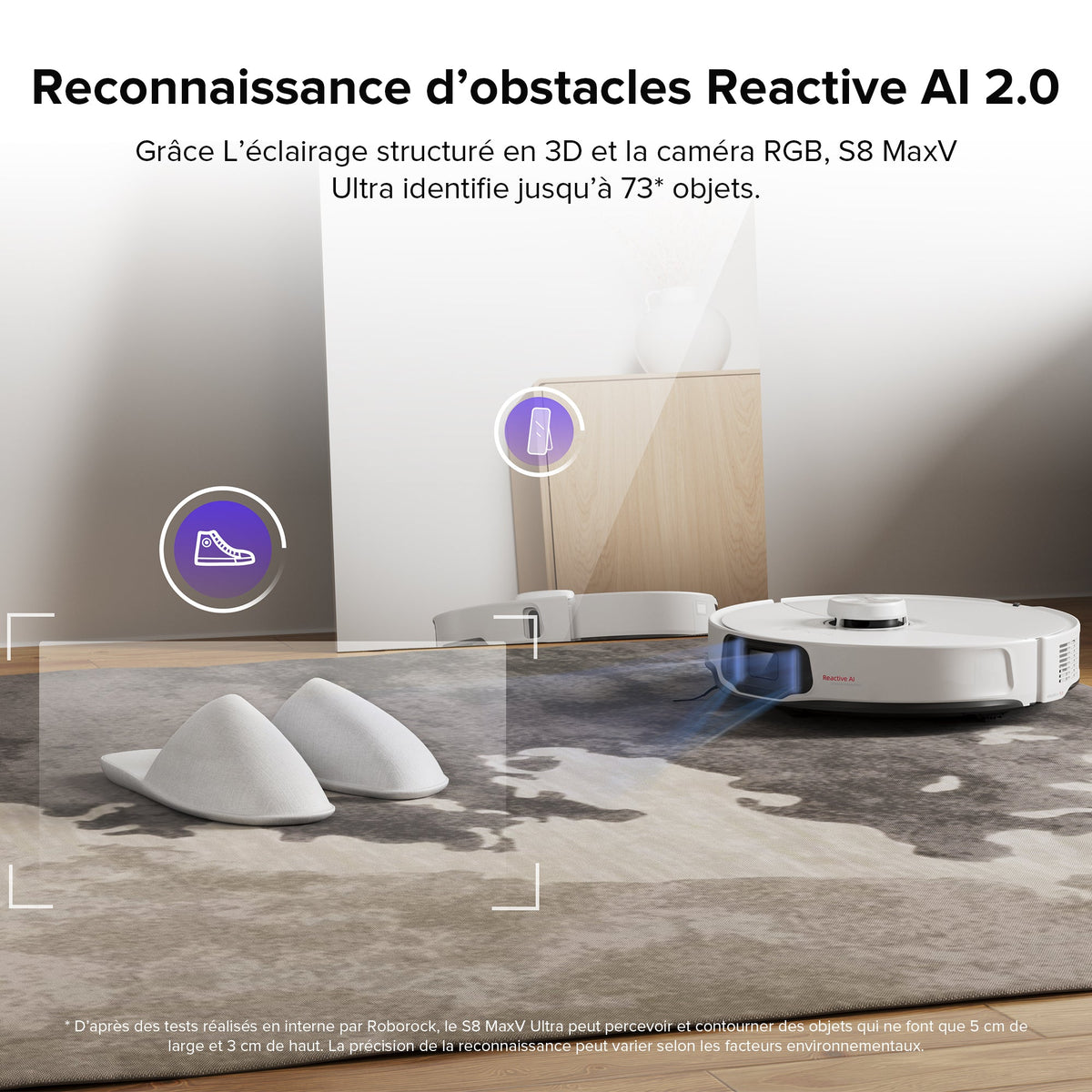 Roborock S8 MaxV Ultra aspirateur robot laveur avec Station RockDock Ultra 8-en-1