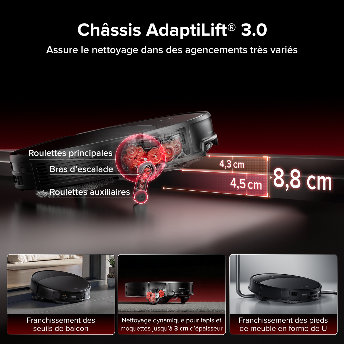 Roborock Saros 20 Robot aspirateur laveur 36 000 Pa avec AdaptiLift Chassis 3.0