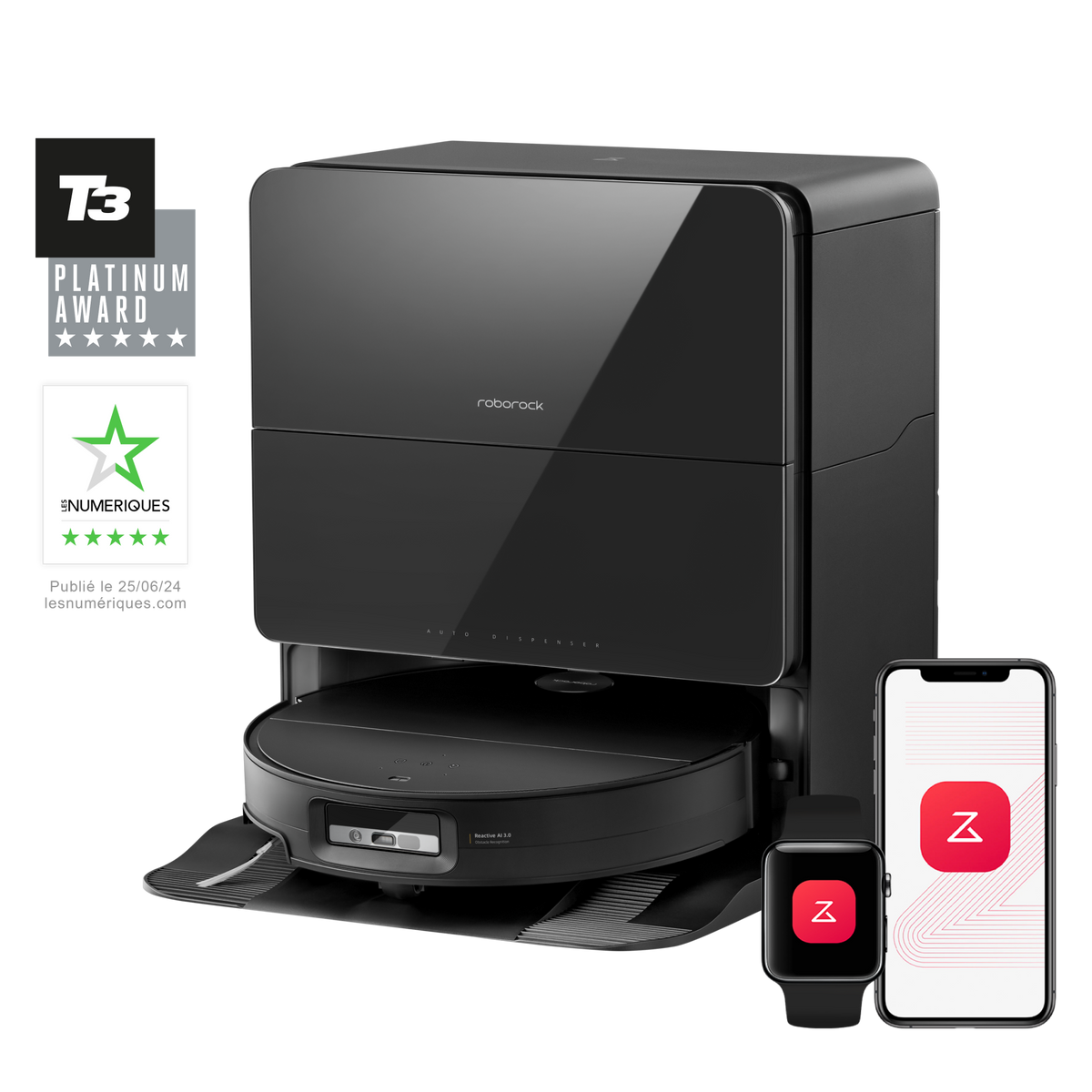 Roborock Saros 10 ( S8 MaxV Ultra amélioré) robot aspirateur laveur avec station d’accueil multifonctionnelle RockDock Ultra