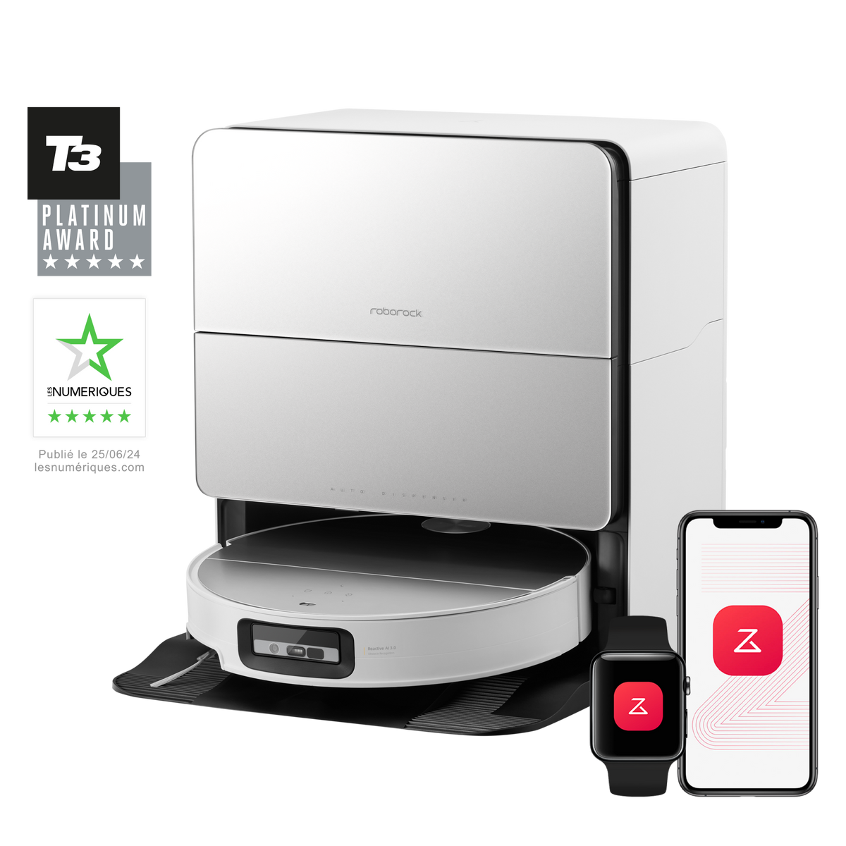 Roborock Saros 10 ( S8 MaxV Ultra amélioré) robot aspirateur laveur avec station d’accueil multifonctionnelle RockDock Ultra
