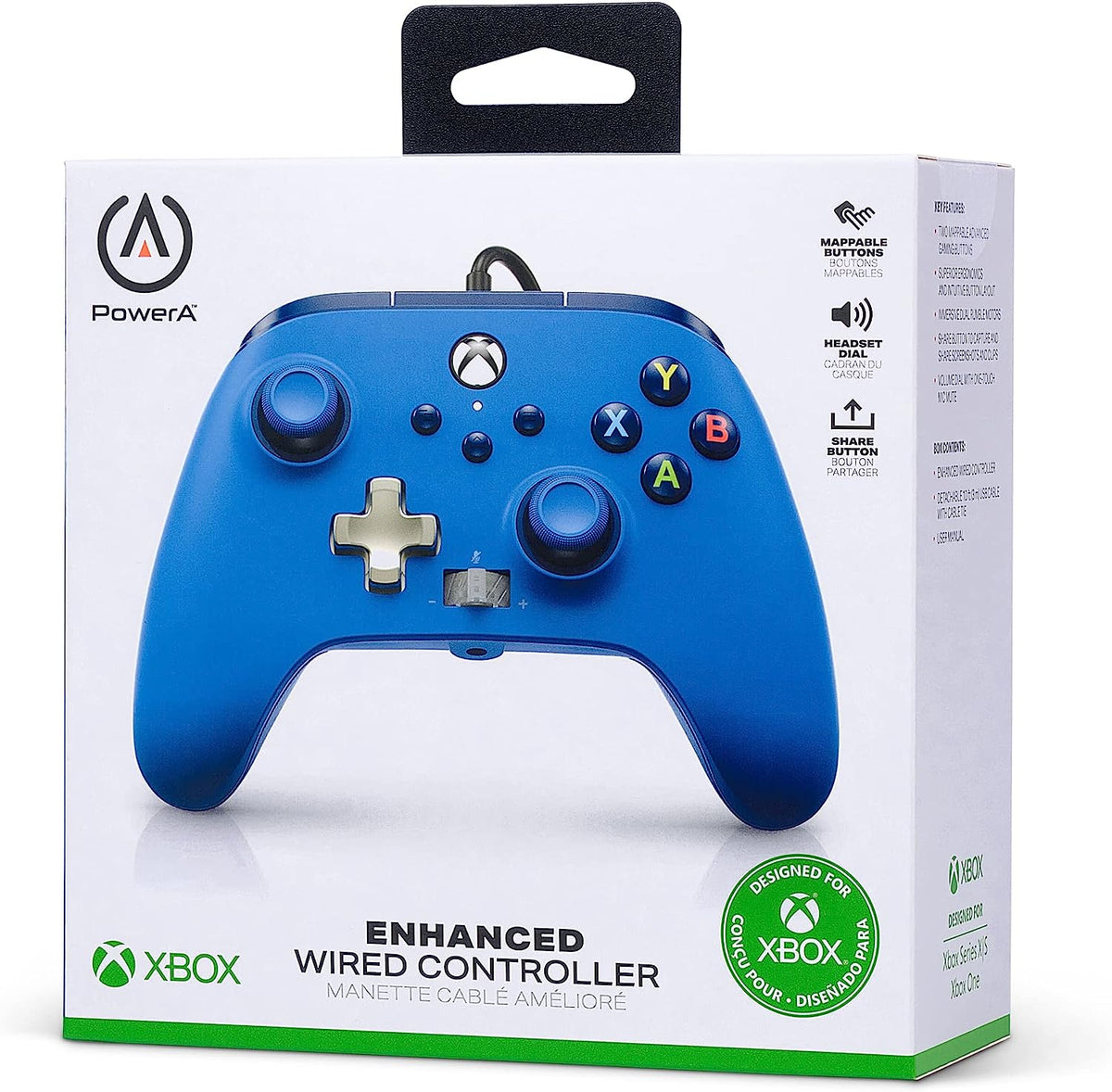 Manette PowerA filaire bleu (Xbox One/Series X/S/PC)