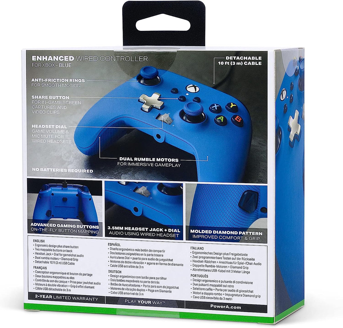 Manette PowerA filaire bleu (Xbox One/Series X/S/PC)
