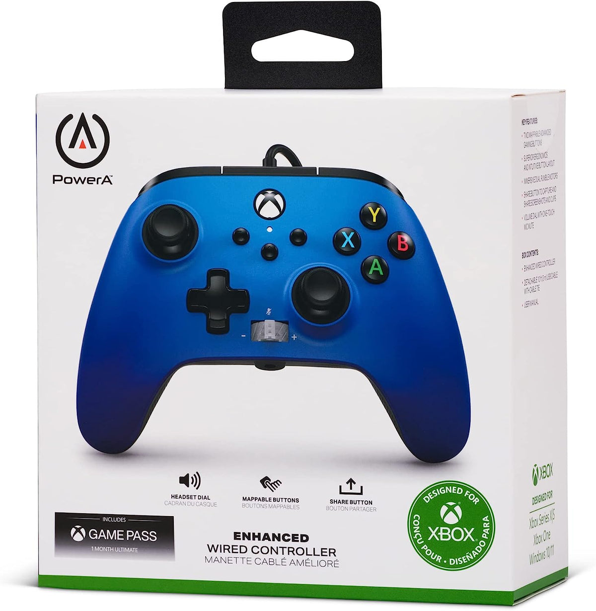 Manette PowerA filaire Sapphire Fade (Xbox One/Series X/S/PC)
