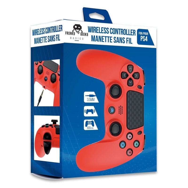 Manette PS4 sans fil Freaks and Geeks rouge