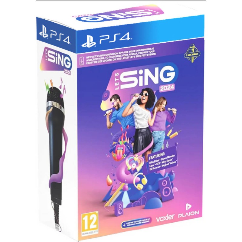 Let's Sing 2024 + 1 Micro PS4