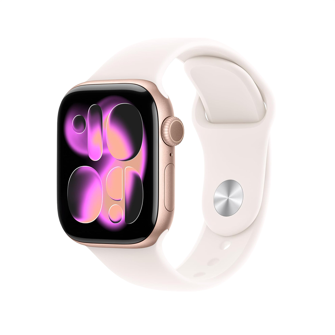 Apple Watch Series 11 46 mm GPS + cellulaire - or rose avec M/L rose clair bracelet Sport
