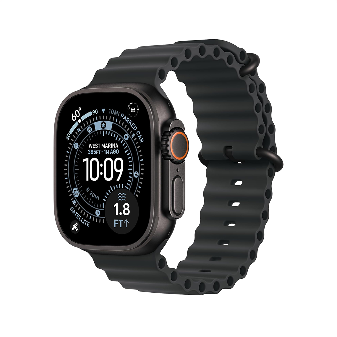 Apple Watch Ultra 3 49 mm GPS + cellulaire - titane noir avec noir bracelet Océan