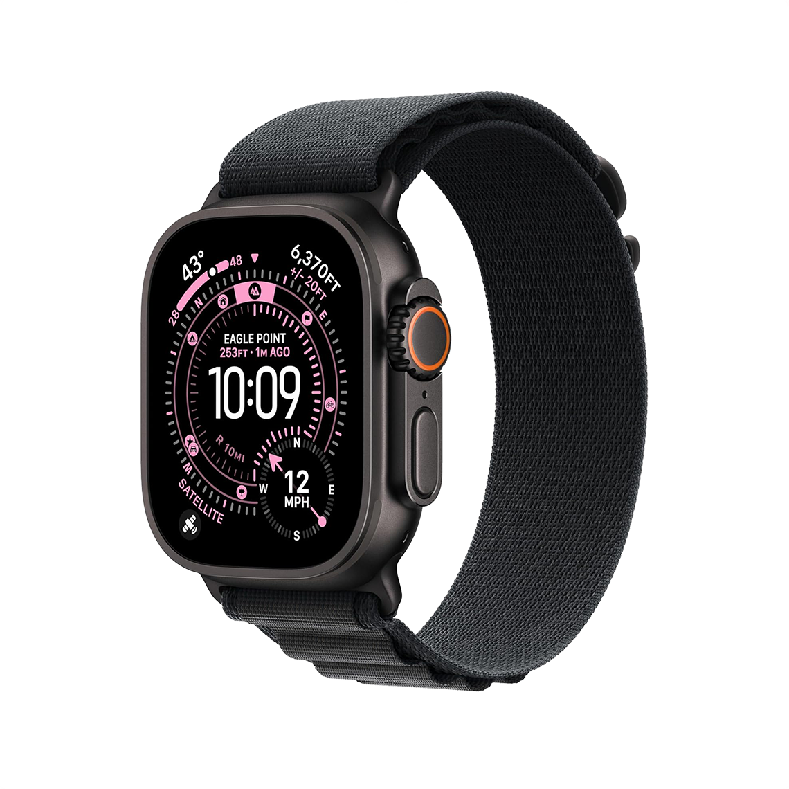 Apple Watch Ultra 3 49 mm GPS + cellulaire - titane noir avec taille L noir Boucle Alpine