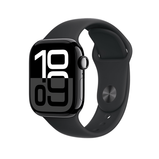 Apple Watch Series 10 46 mm GPS + cellulaire - noir de jais avec S/M noir bracelet Sport