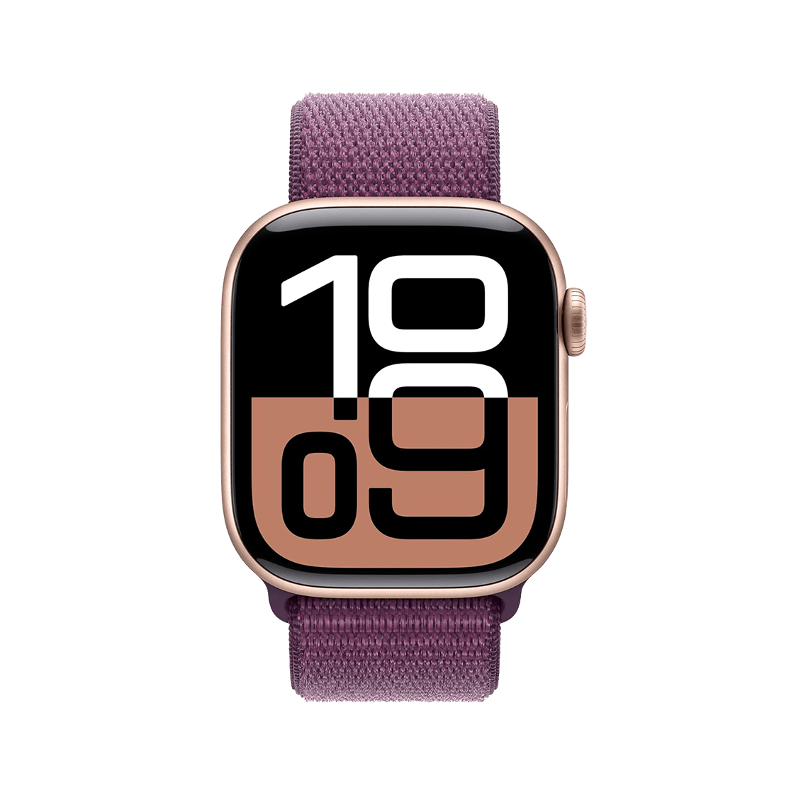 Apple Watch Series 10 46 mm GPS + cellulaire - or rose avec prune Boucle Sport