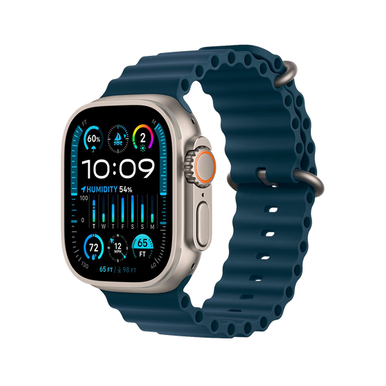 Apple Watch Ultra 2 49 mm GPS + cellulaire - titane - bleu bracelet Océan