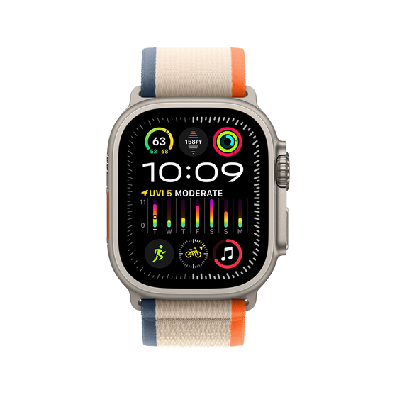 Apple Watch Ultra 2 49 mm GPS + cellulaire - titane - S/M Orange/Beige Boucle Trail