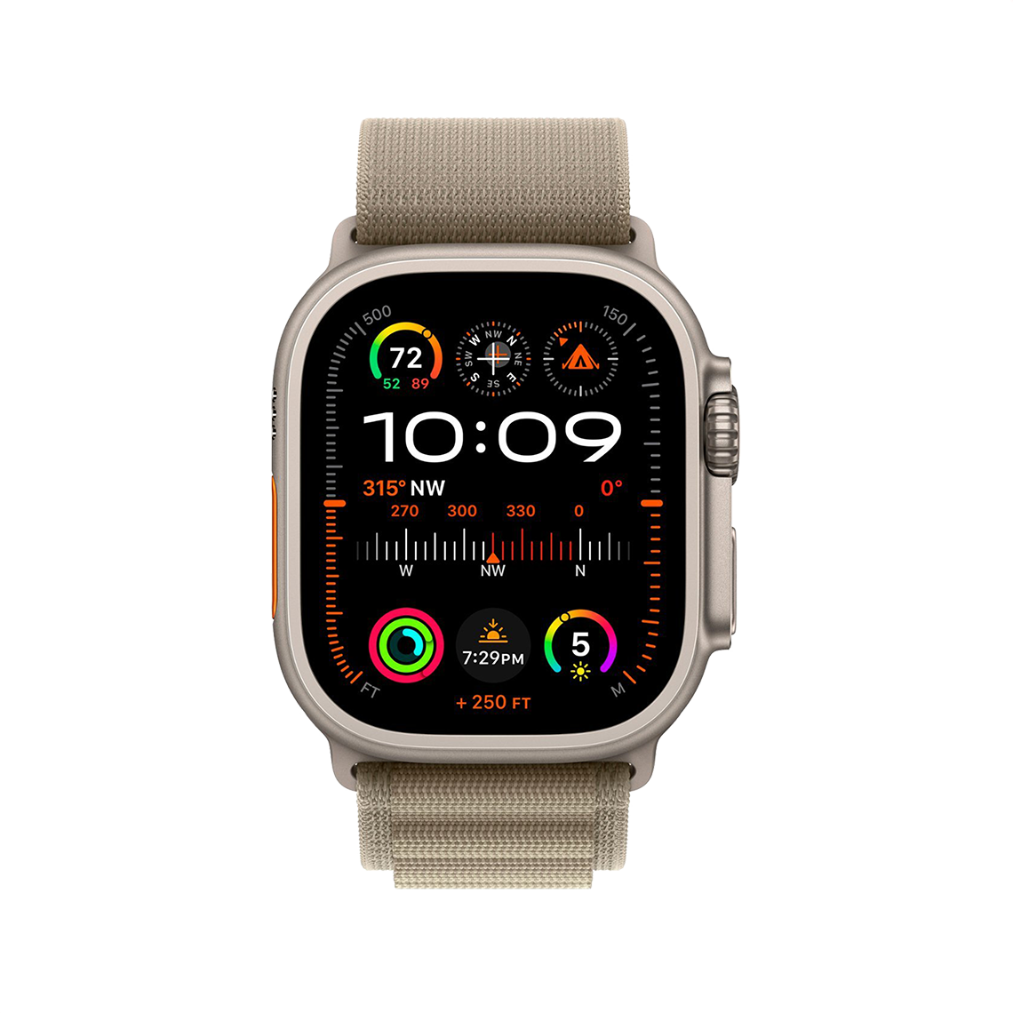 Apple Watch Ultra 2 49 mm GPS + cellulaire - titane - taille M Olive Boucle Alpine