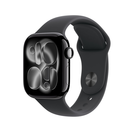 Apple Watch Series 11 42 mm GPS + cellulaire - noir de jais avec M/L noir bracelet Sport