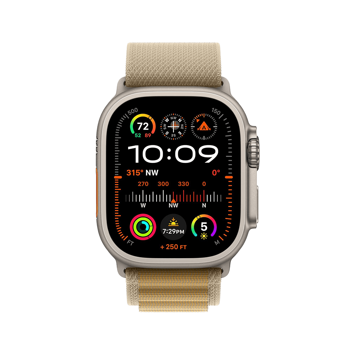 Apple Watch Ultra 2 49 mm GPS + cellulaire - titane naturel avec taille S havane Boucle Alpine