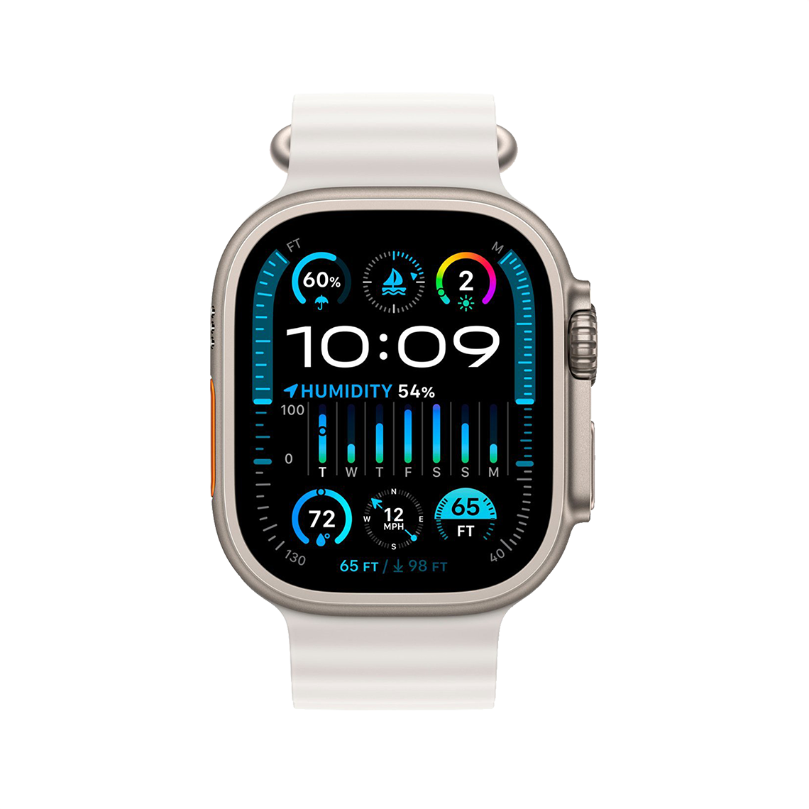 Apple Watch Ultra 2 49 mm GPS + cellulaire - titane - blanc bracelet Océan