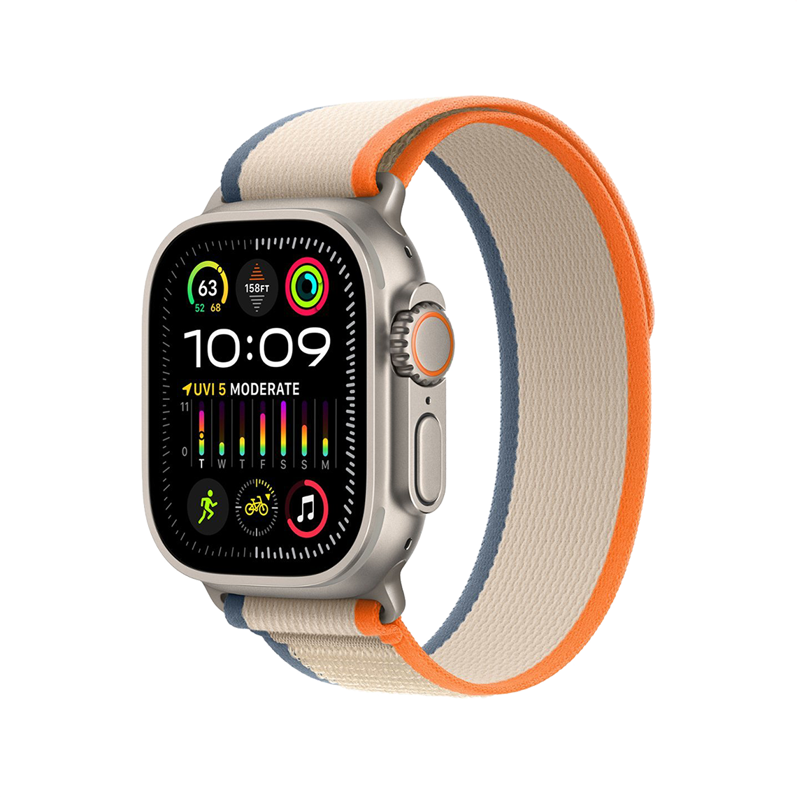Apple Watch Ultra 2 49 mm GPS + cellulaire - titane - S/M Orange/Beige Boucle Trail