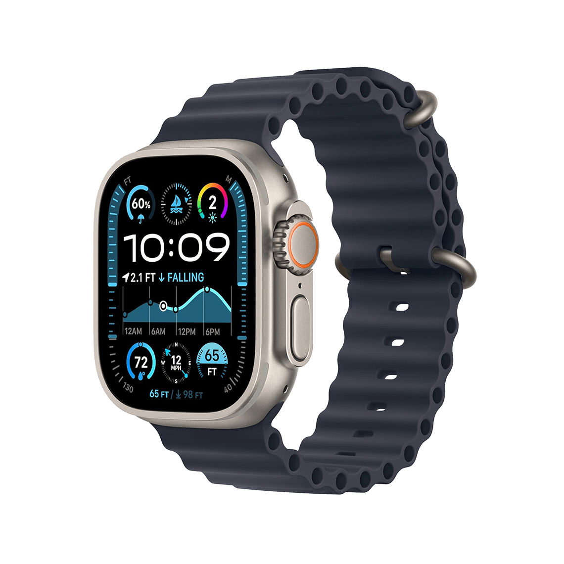 Apple Watch Ultra 2 49 mm GPS + cellulaire - titane naturel avec Navy bracelet Océan