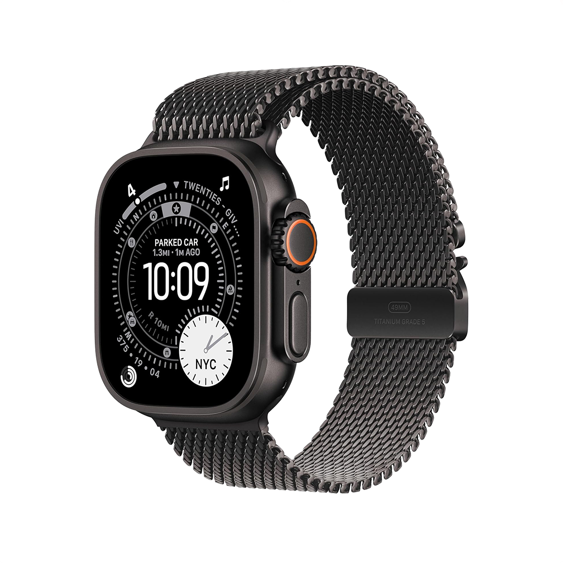 Apple Watch Ultra 3 49 mm GPS + cellulaire - titane noir avec taille L titane noir Boucle Milanaise