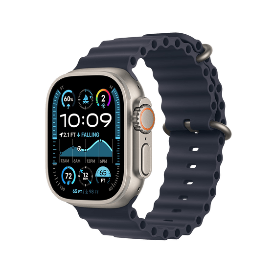 Apple Watch Ultra 2 49 mm GPS + cellulaire - titane naturel avec Navy bracelet Océan