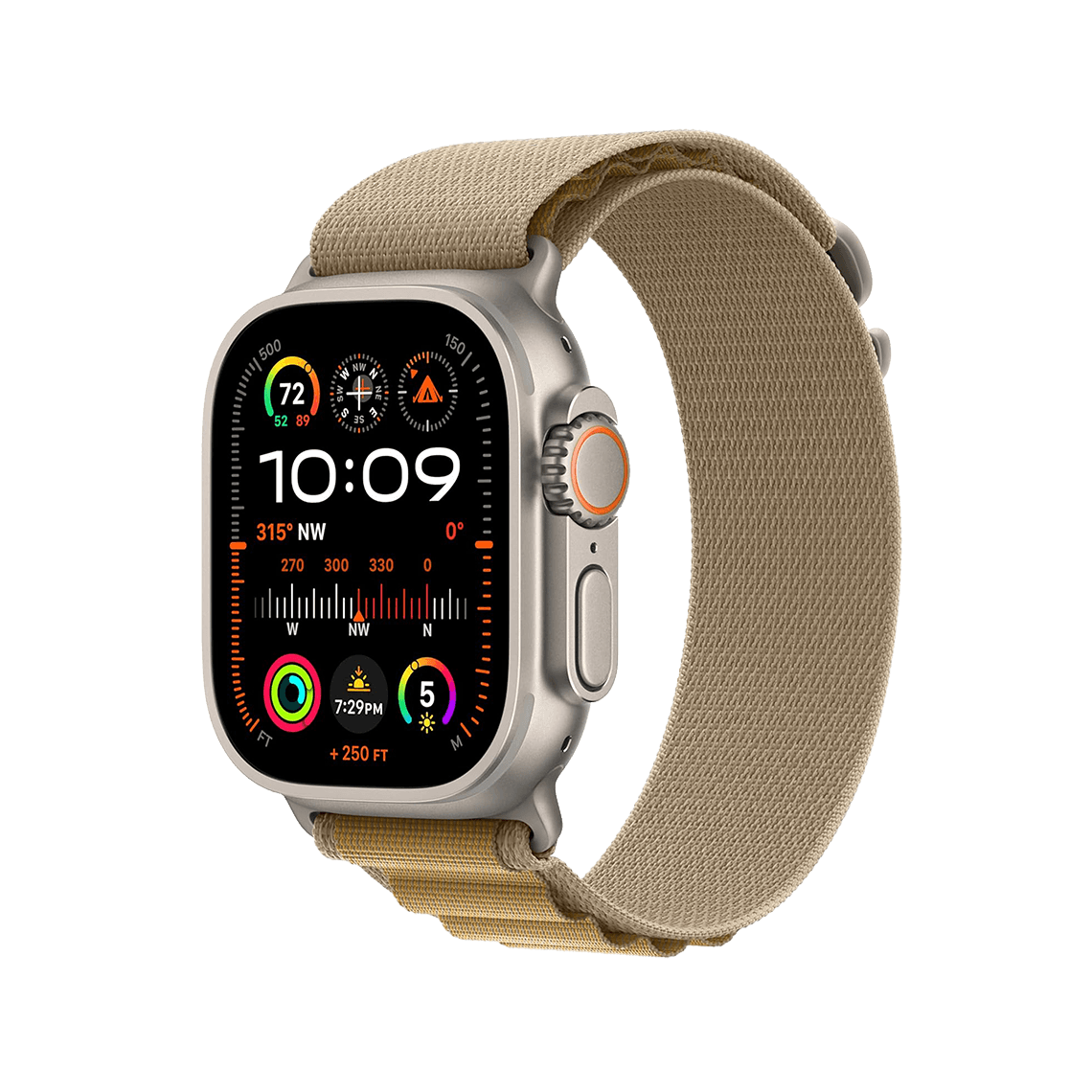 Apple Watch Ultra 2 49 mm GPS + cellulaire - titane naturel avec taille L havane Boucle Alpine
