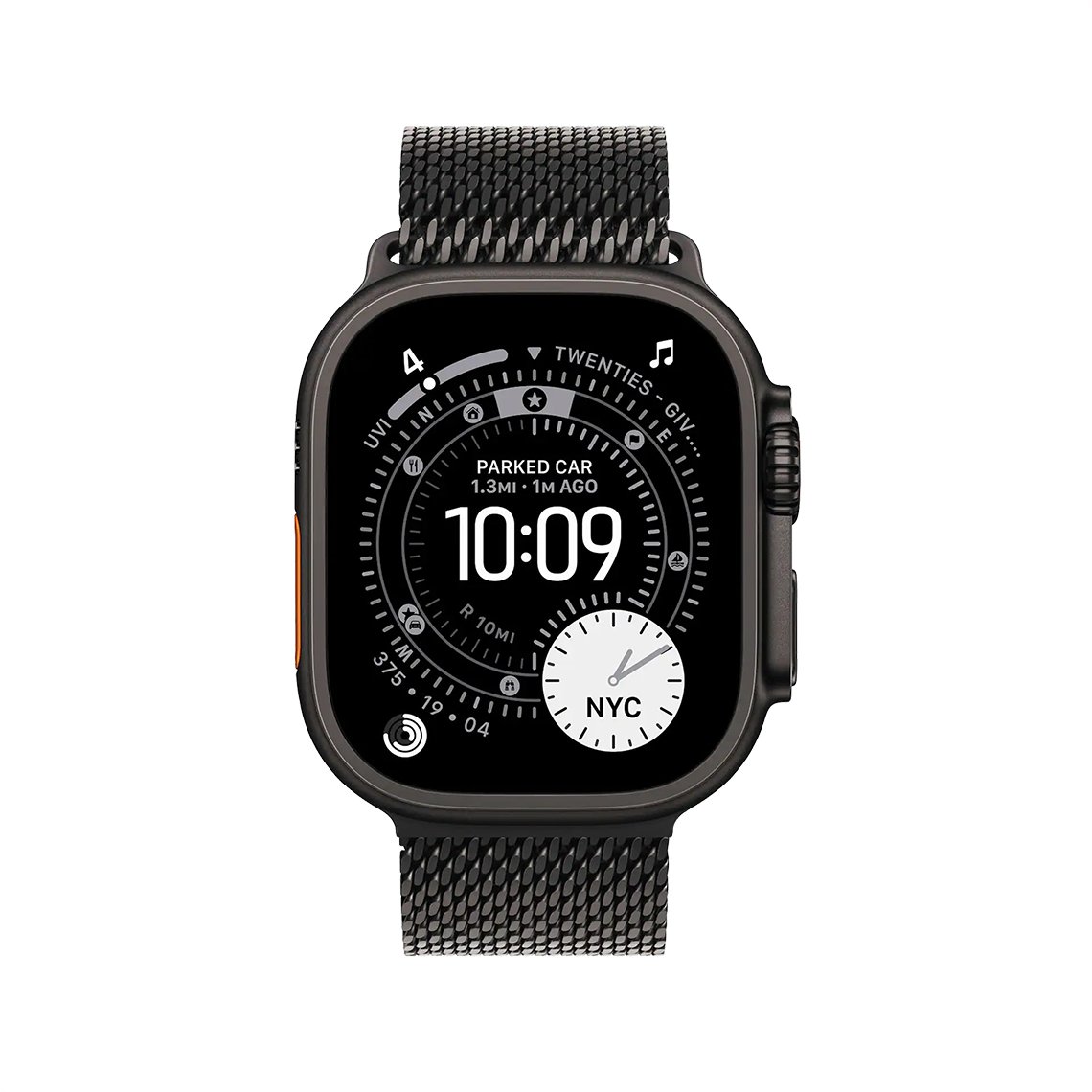 Apple Watch Ultra 3 49 mm GPS + cellulaire - titane noir avec taille S titane noir Boucle Milanaise