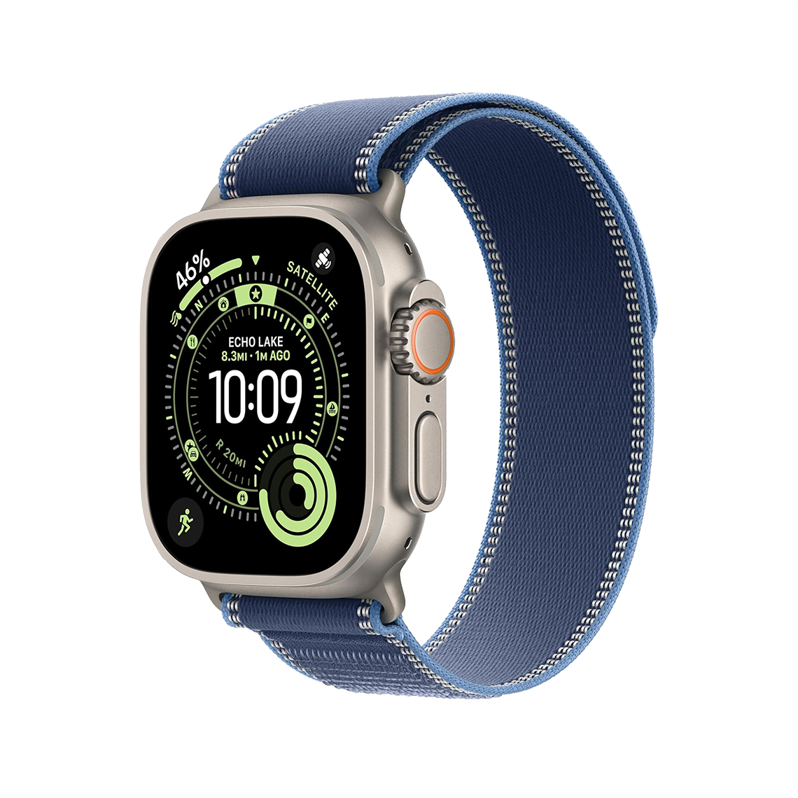 Apple Watch Ultra 3 49 mm GPS + cellulaire - titane naturel avec S/M Bright bleu Boucle Trail