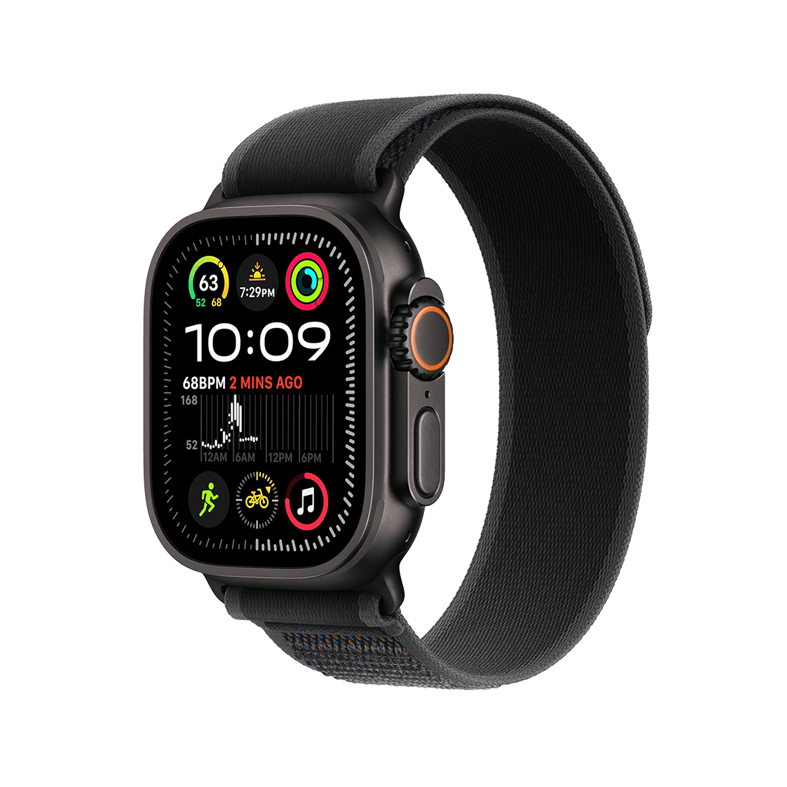 Apple Watch Ultra 2 49 mm GPS + cellulaire - titane noir avec M/L noir Boucle Trail