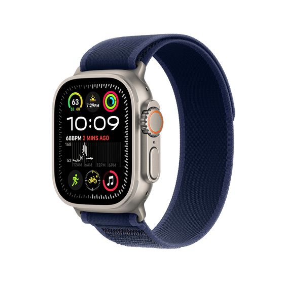 Apple Watch Ultra 2 49 mm GPS + cellulaire - titane naturel avec S/M bleu Boucle Trail