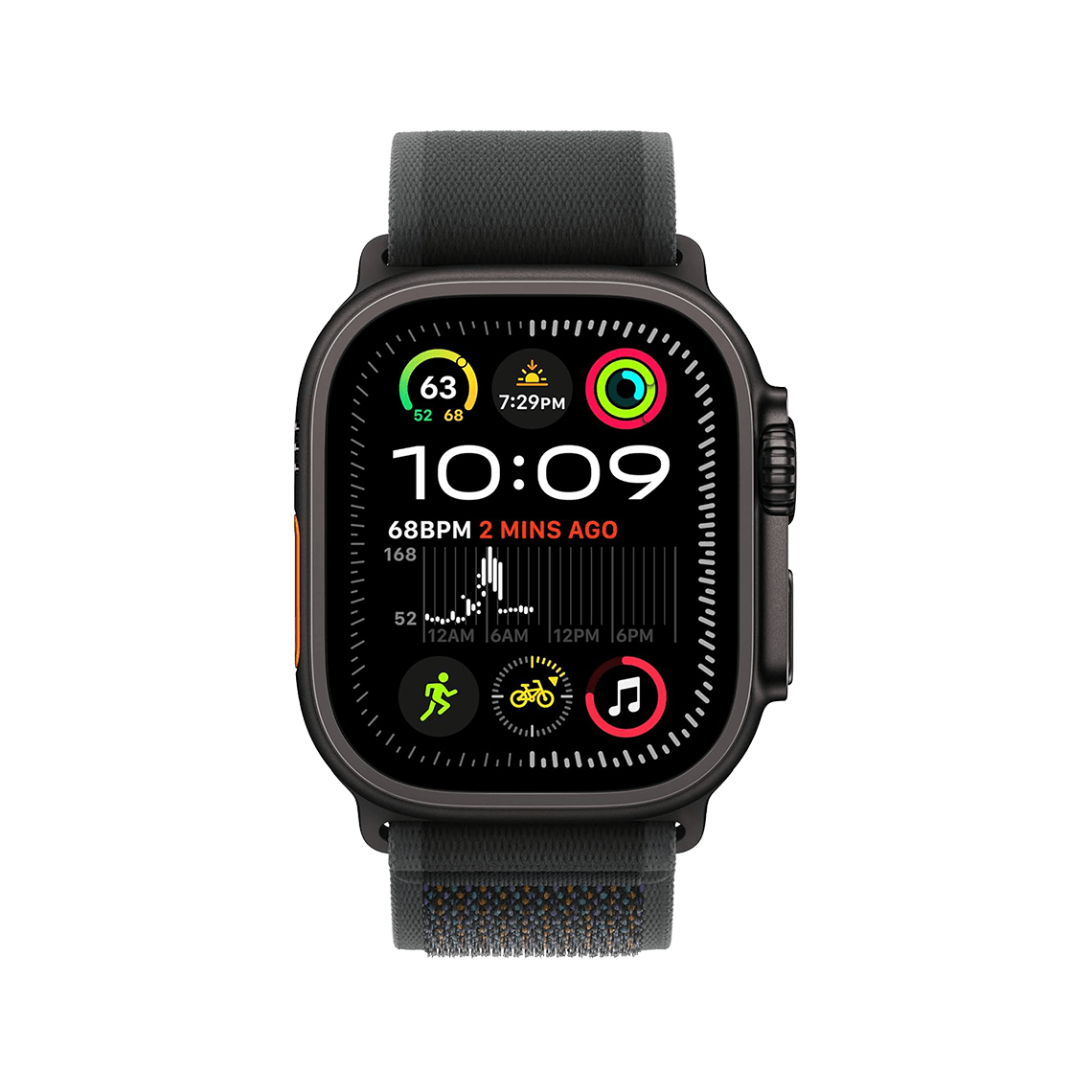 Apple Watch Ultra 2 49 mm GPS + cellulaire - titane noir avec M/L noir Boucle Trail