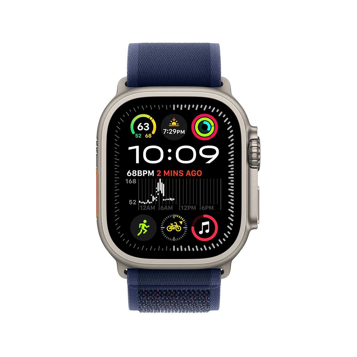 Apple Watch Ultra 2 49 mm GPS + cellulaire - titane naturel avec M/L bleu Boucle Trail