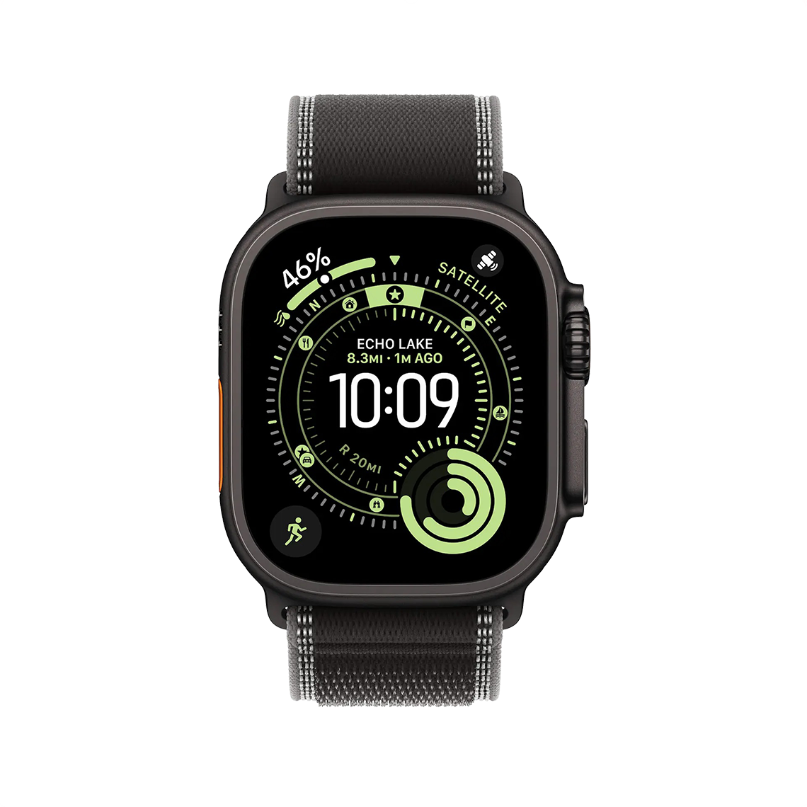 Apple Watch Ultra 3 49 mm GPS + cellulaire - titane noir avec S/M noir Charcoal Boucle Trail