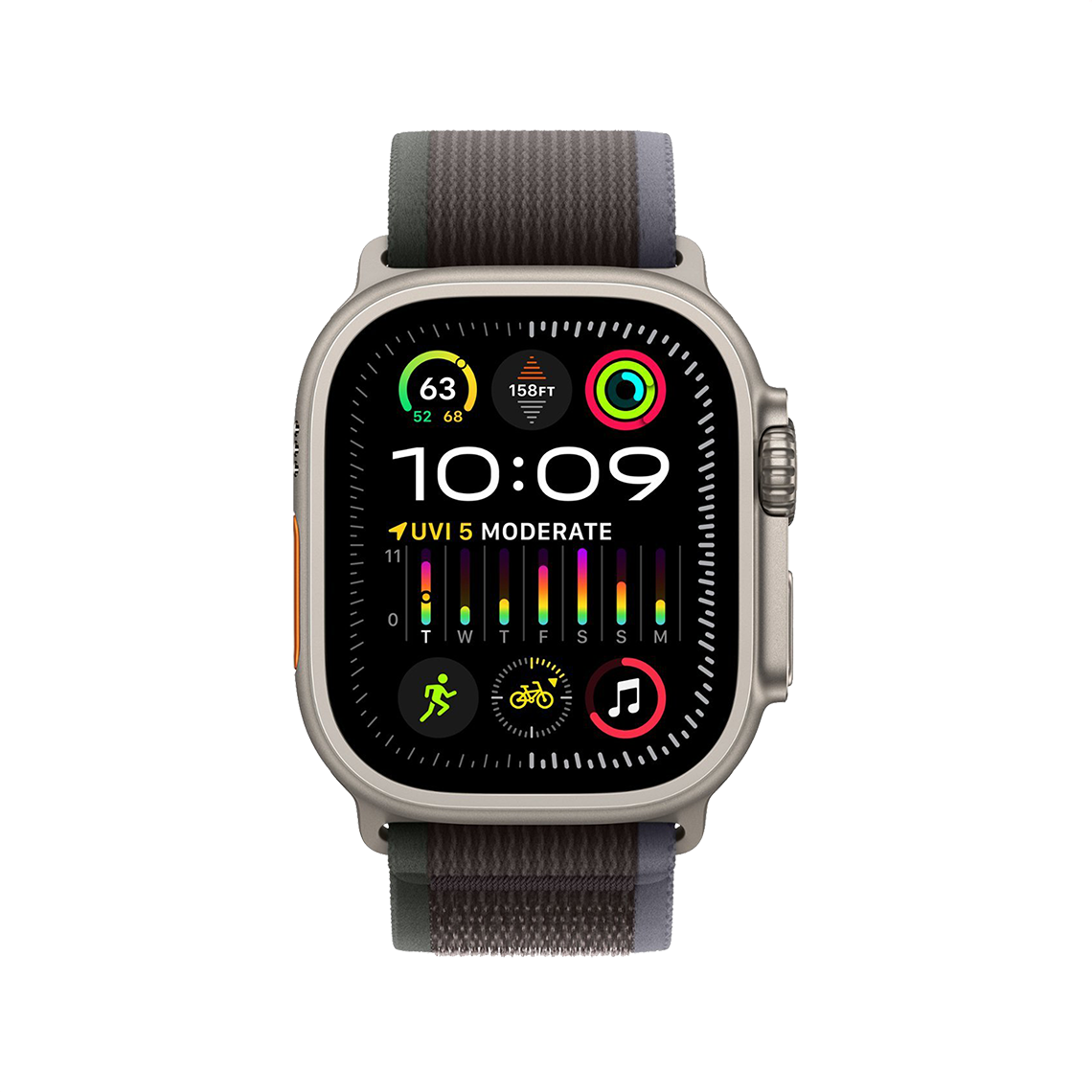 Apple Watch Ultra 2 49 mm GPS + cellulaire - titane - M/L noir/bleu Boucle Trail