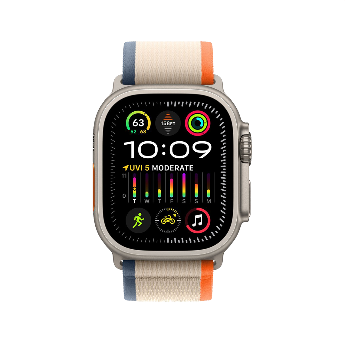 Apple Watch Ultra 2 49 mm GPS + cellulaire - titane - S/M Orange/Beige Boucle Trail