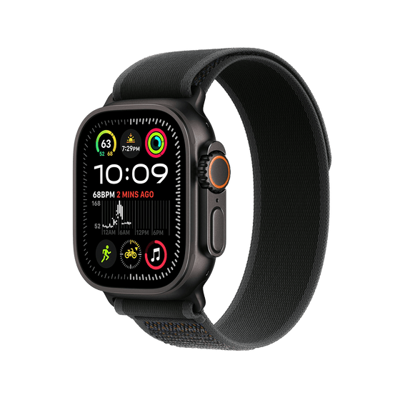 Apple Watch Ultra 2 49 mm GPS + cellulaire - titane noir avec S/M noir Boucle Trail
