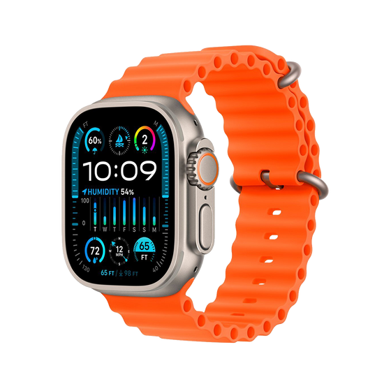 Apple Watch Ultra 2 49 mm GPS + cellulaire - titane - Orange bracelet Océan