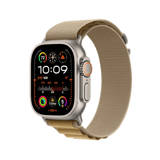 Apple Watch Ultra 2 49 mm GPS + cellulaire - titane naturel avec taille L havane Boucle Alpine