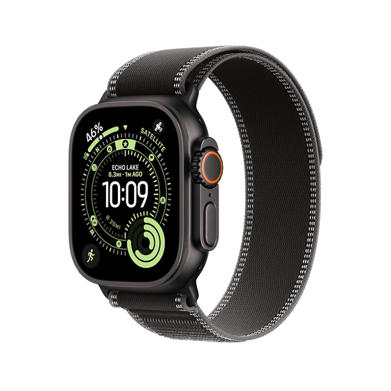 Apple Watch Ultra 3 49 mm GPS + cellulaire - titane noir avec M/L noir Charcoal Boucle Trail