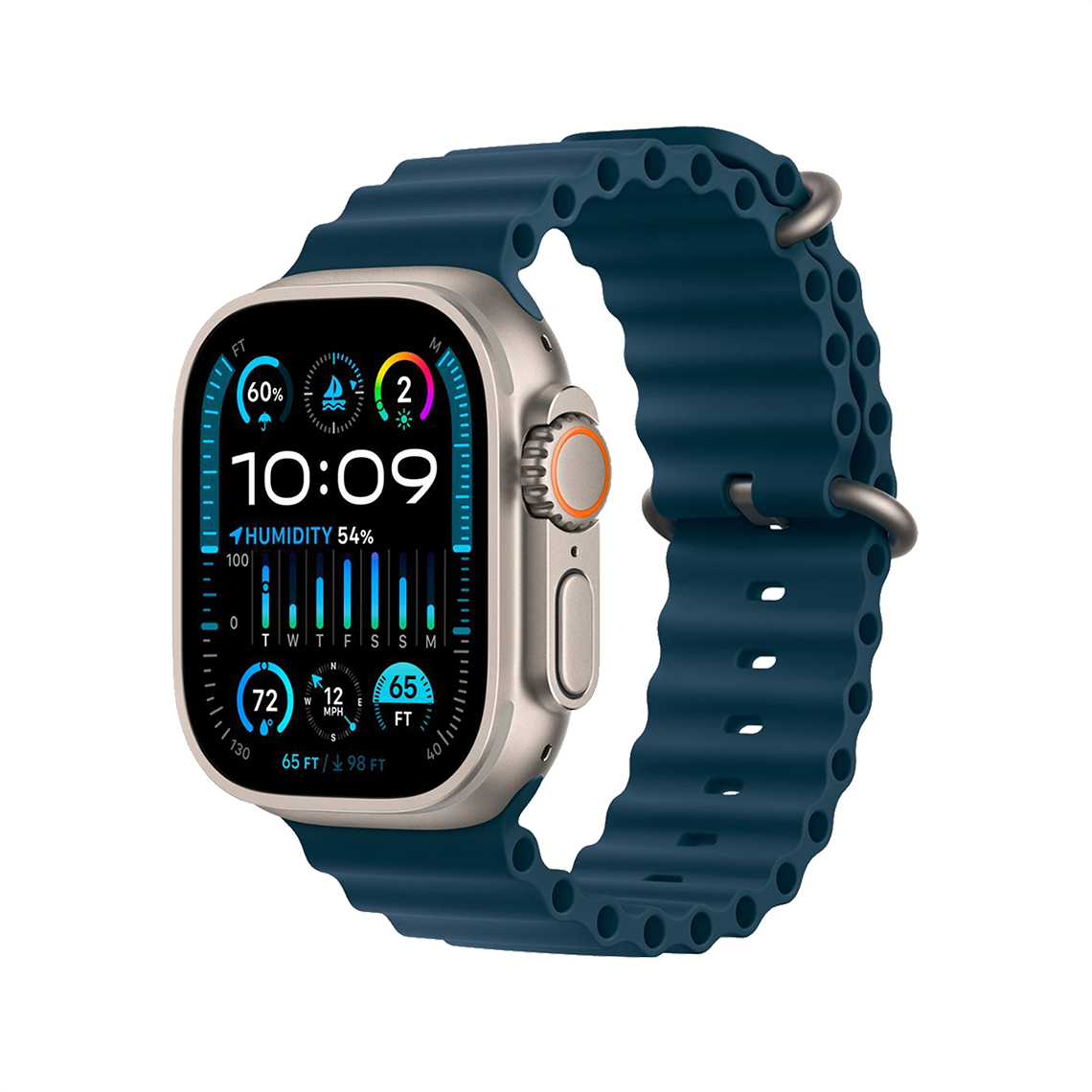 Apple Watch Ultra 2 49 mm GPS + cellulaire - titane - bleu bracelet Océan