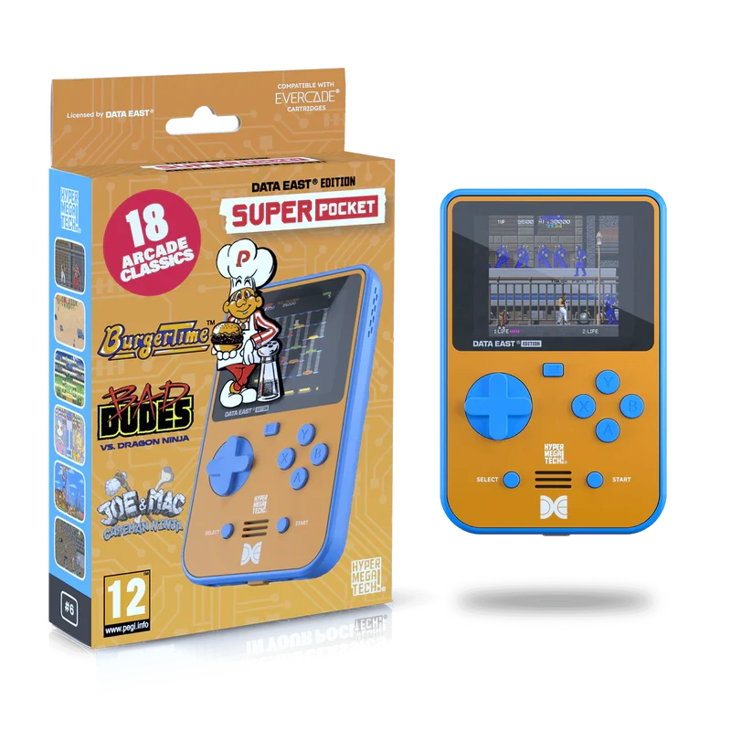 Console portable Retro - Evercade Super Pocket: Data East (18 Jogos Incluídos)